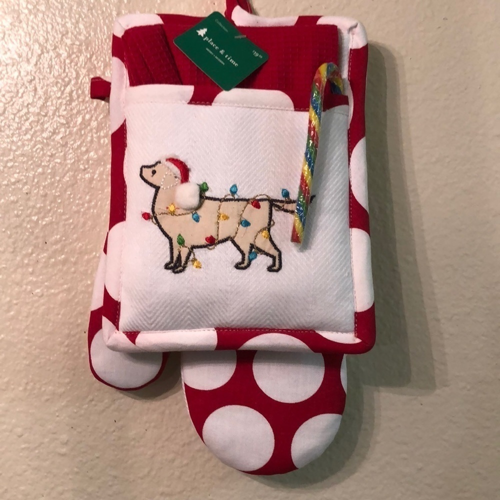 Christmas oven mitts that